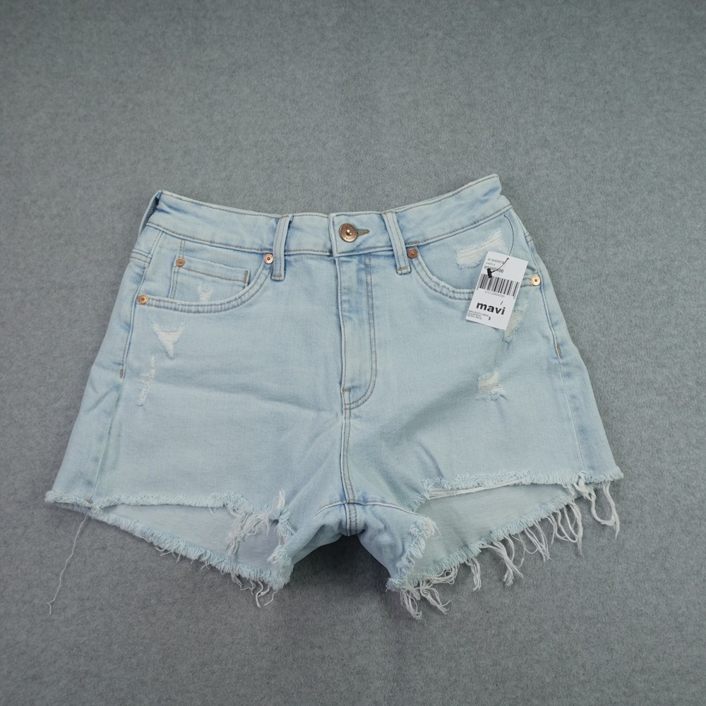 Mavi Shorts Womens 27 Light Wash Rosie Distressed Cut Off Denim Jean